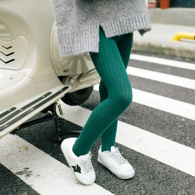 Осенние детские колготки конфетных цветов для девочек 2 12 лет Детские хлопковые