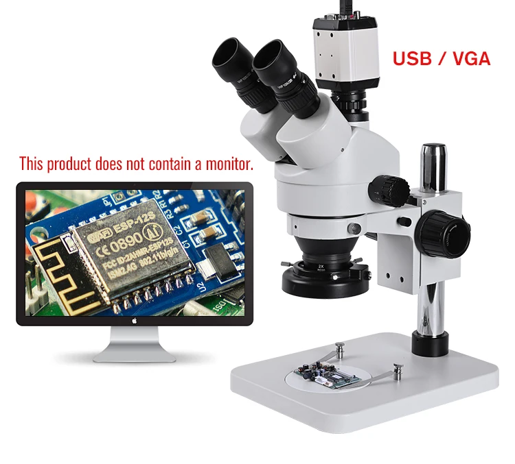 21MP HD 1080P USB CVBS камера VGA стерео Тринокулярный электронный цифровой увеличительный микроскоп 3,5 90x+ 1/3 адаптер+ 56 светодиодный кольцевой свет