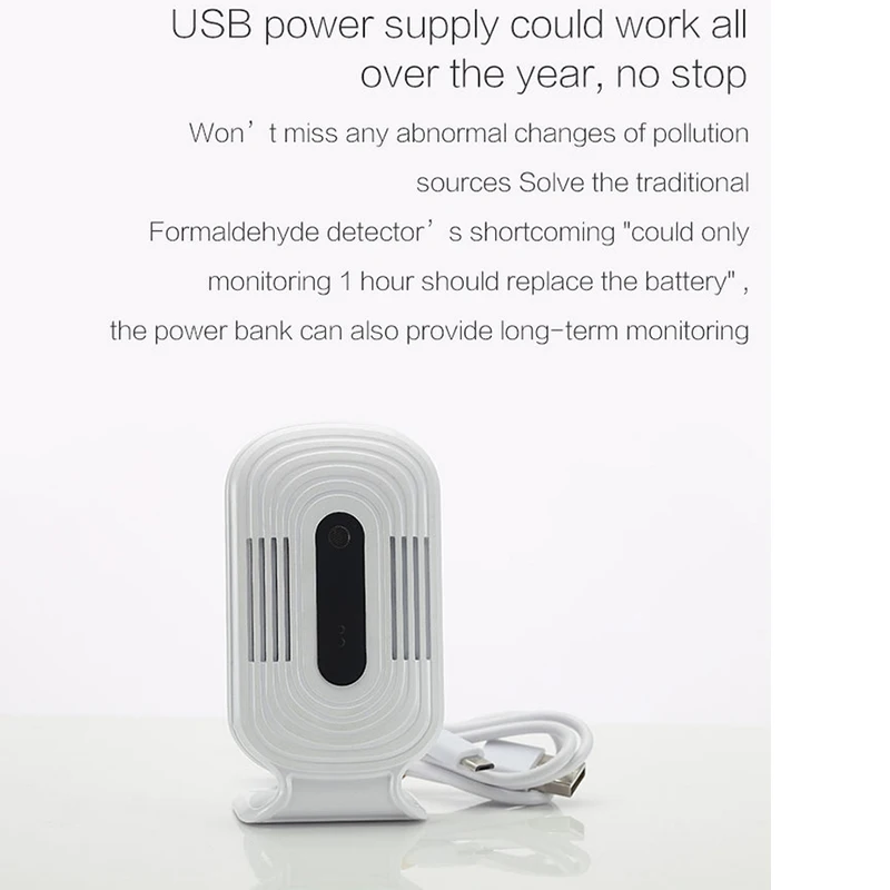 USB Измерение мощности CO2 HCHO TVOC Датчик качества воздуха в помещении монитор для офиса, конференц-зала