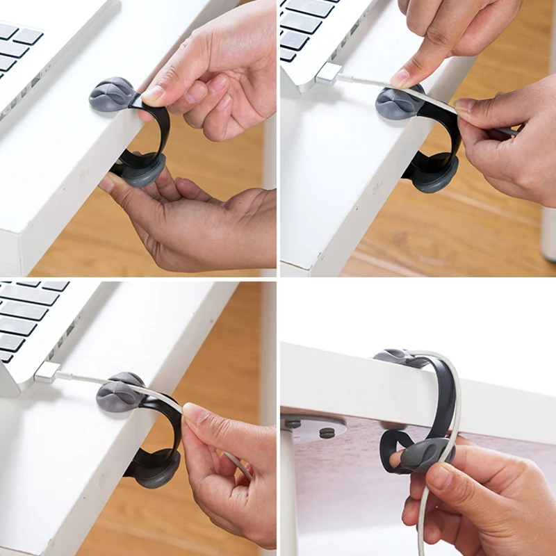 LEORY Противоскользящий Настольный держатель для кабеля с зажимом силиконовый