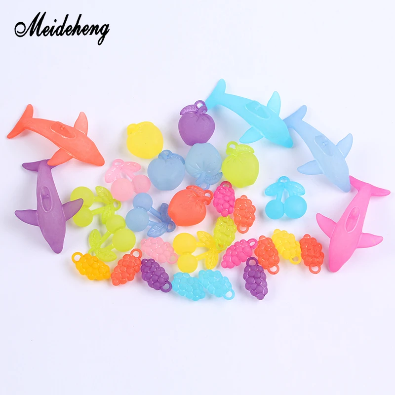 Матовый акриловый Dolphin Cherry fish кулон из бисера винограда/яблока красочные бусы для