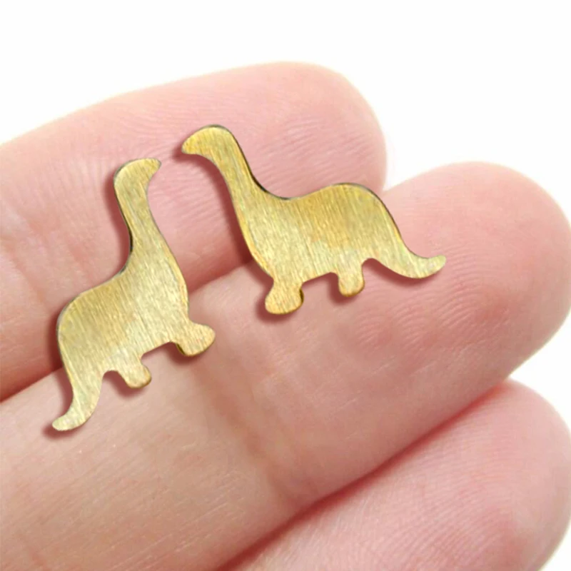 Yiustar золотые розово-золотые серьги-гвоздики с динозавром для женщин крошечные