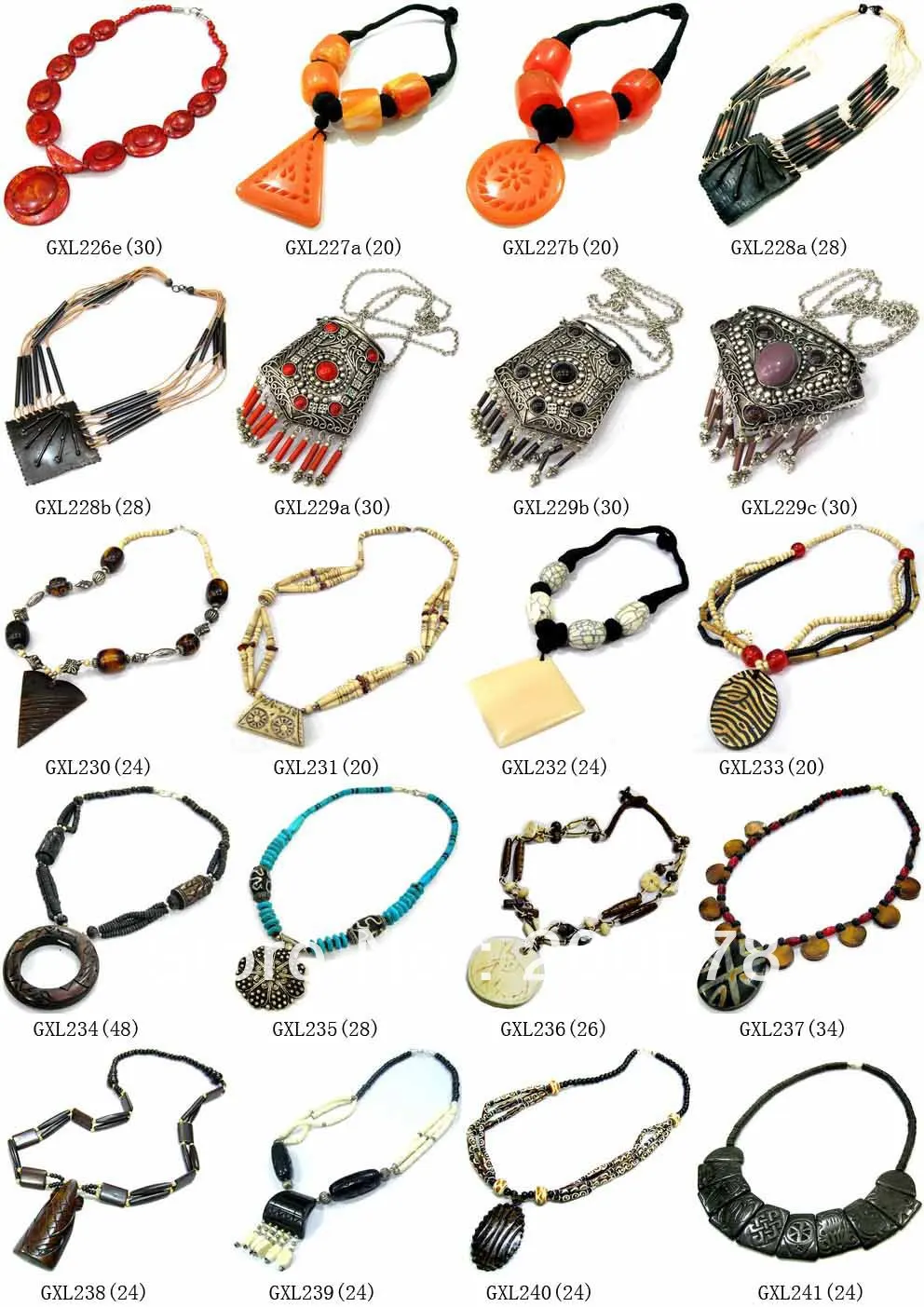 Микс оптом 10 шт тибетские этнические яковые кости большие Кулоны ожерелье Мода