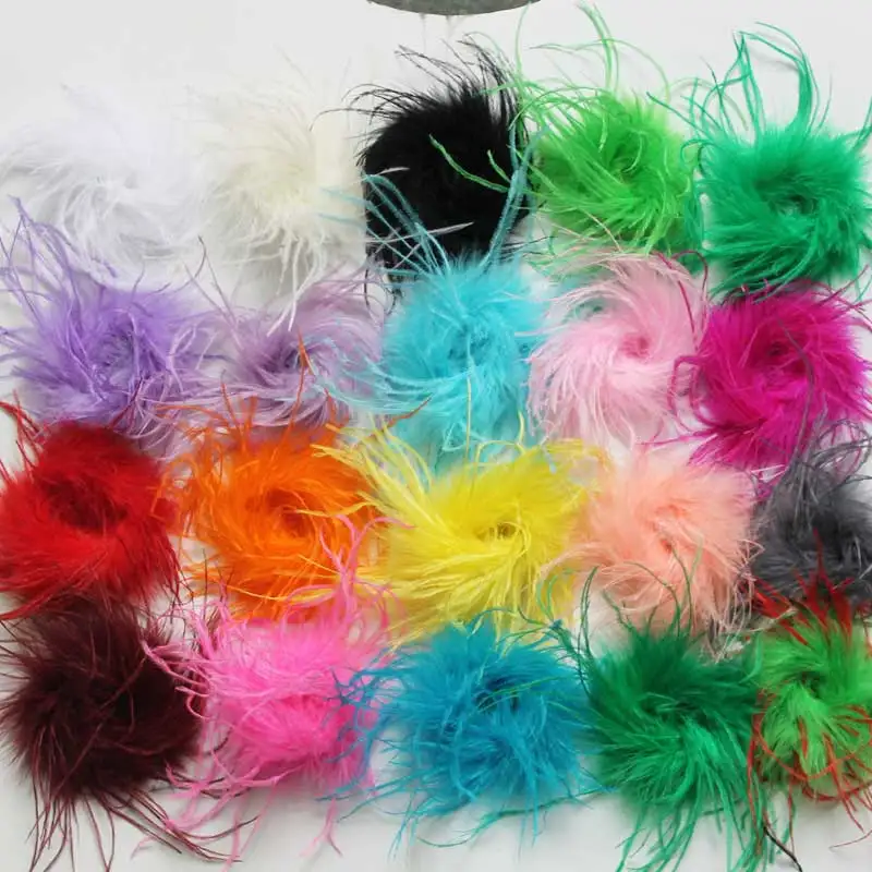 50pcs/lot mix all colors Fashion ostrich feather puff  For hair clips For headband For festival