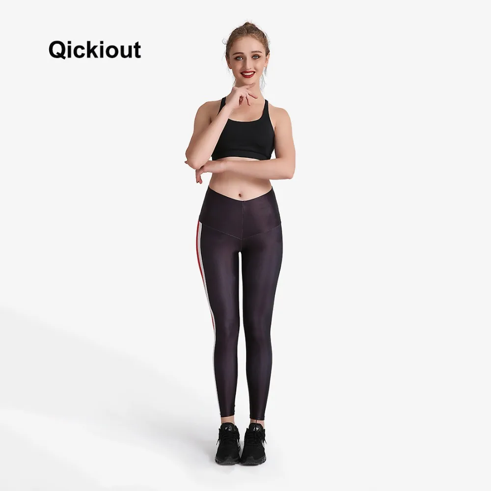Qickitout Striped Black Style Women Pants Sexy High Waist Trousers Quick-drying Fashion Ankle-Length Breathable Fitness Leggings | Женская