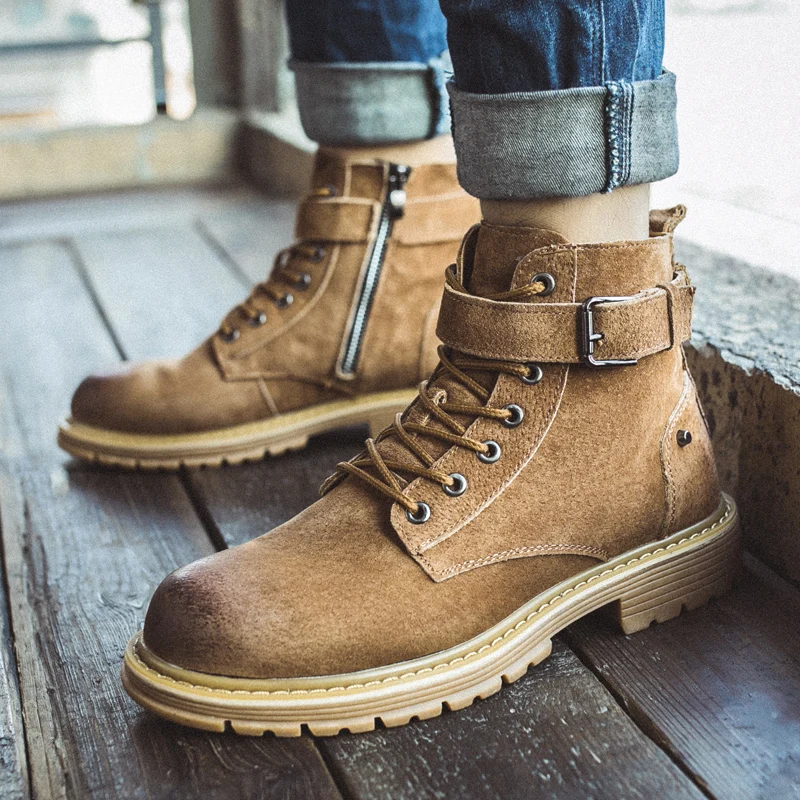 Британский модный мужской дезерты уличные рабочие ботинки военные bota masculina из