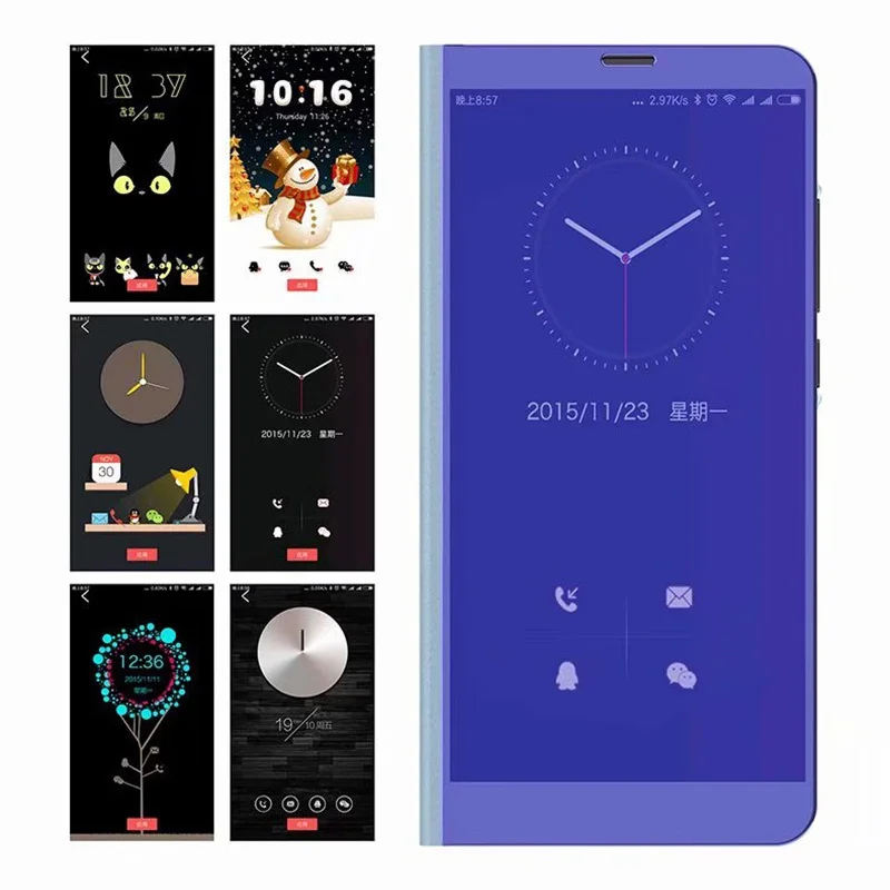 Роскошный умный зеркальный чехол для OPPO R11 F7 A83 A71 A37 F5 A73 Find X A5 A3S F9 A59 F1S кожаный
