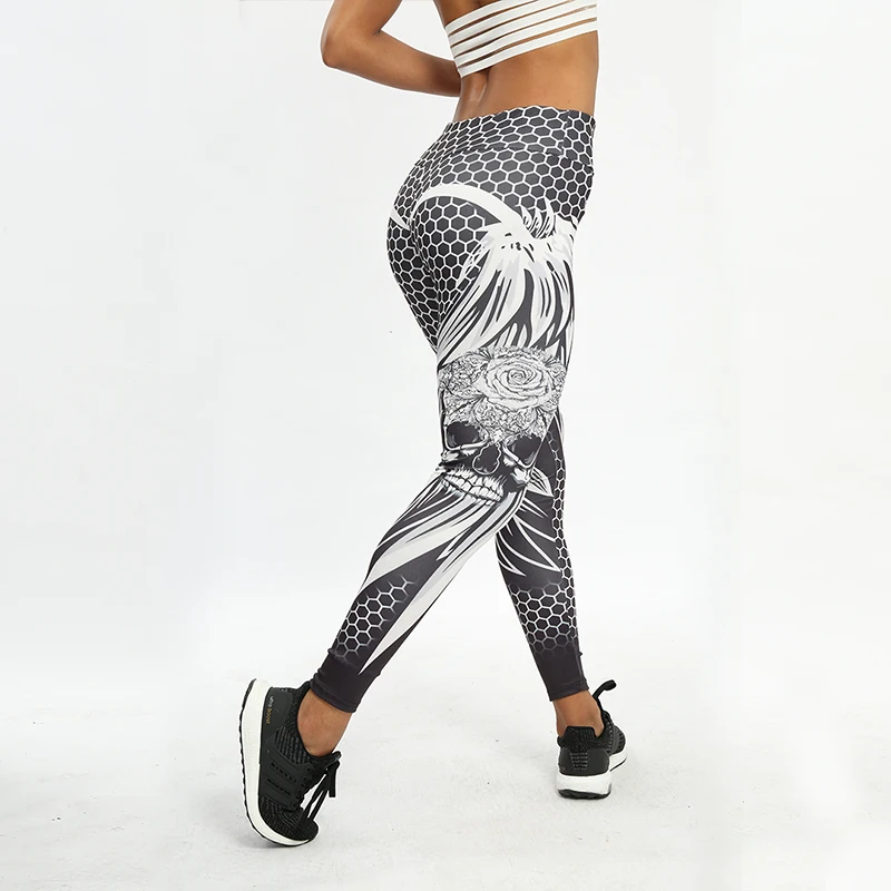 Женские леггинсы с высокой талией CHRLEISURE дышащие Леггинсы пуш ап геометрическим