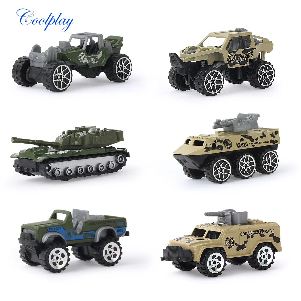 6 шт. 1: 64 Масштаб Мини литые под давлением игрушечные транспортные средства раздвижные Автомобили Модель металлическая военная модель из сплава автомобили Танк транспортные средства для детей}