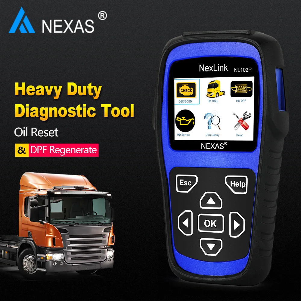 Nexas NL102P DPF регенерирующий масляный светильник Сброс для дизельных тяжелых грузовиков OBD2 диагностический сканер OBD сканирующий инструмент для диагностики автомобиля