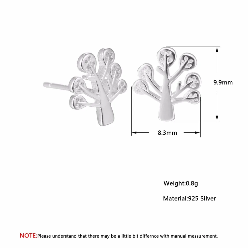 Новая жизнь дерева сережки гвоздики с инкрустацией CZ Циркон дерево листья серьги