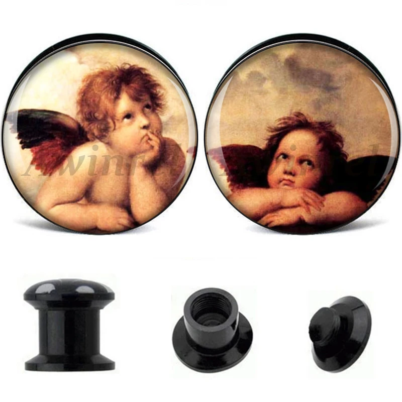 Оптовая продажа заглушки для ушей пирсинга тела Sistine Madonna Angel акриловые Заглушки