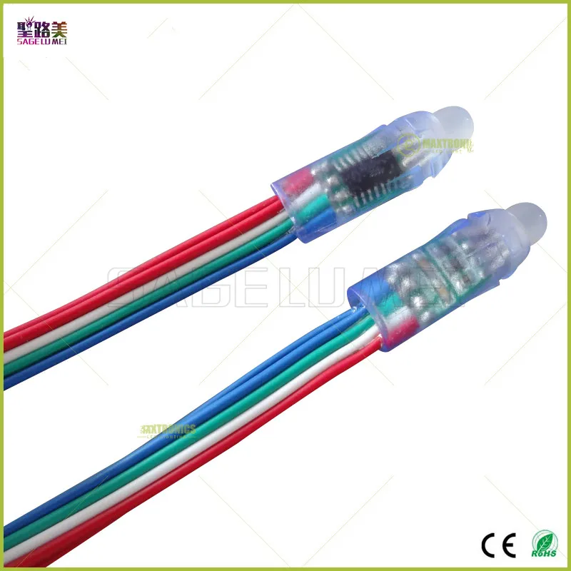 50 шт. светодиодный модуль освещения 12 мм lumineuse luces DC5V Полноцветный WS2801/6803 пикселей