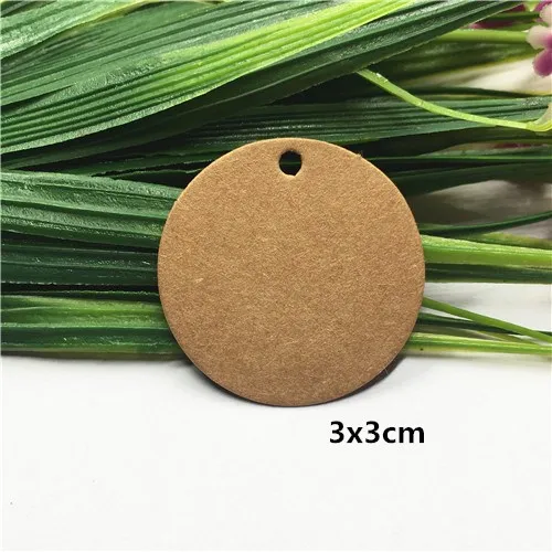 3x3cm brown 100 шт круглая чистая крафт-бумага ярлыки для карт DIY ремесла Висячие бирки подарочные свадебные сувениры diy Дизайнерская одежда Note Card - Цвет: 3x3cm brown