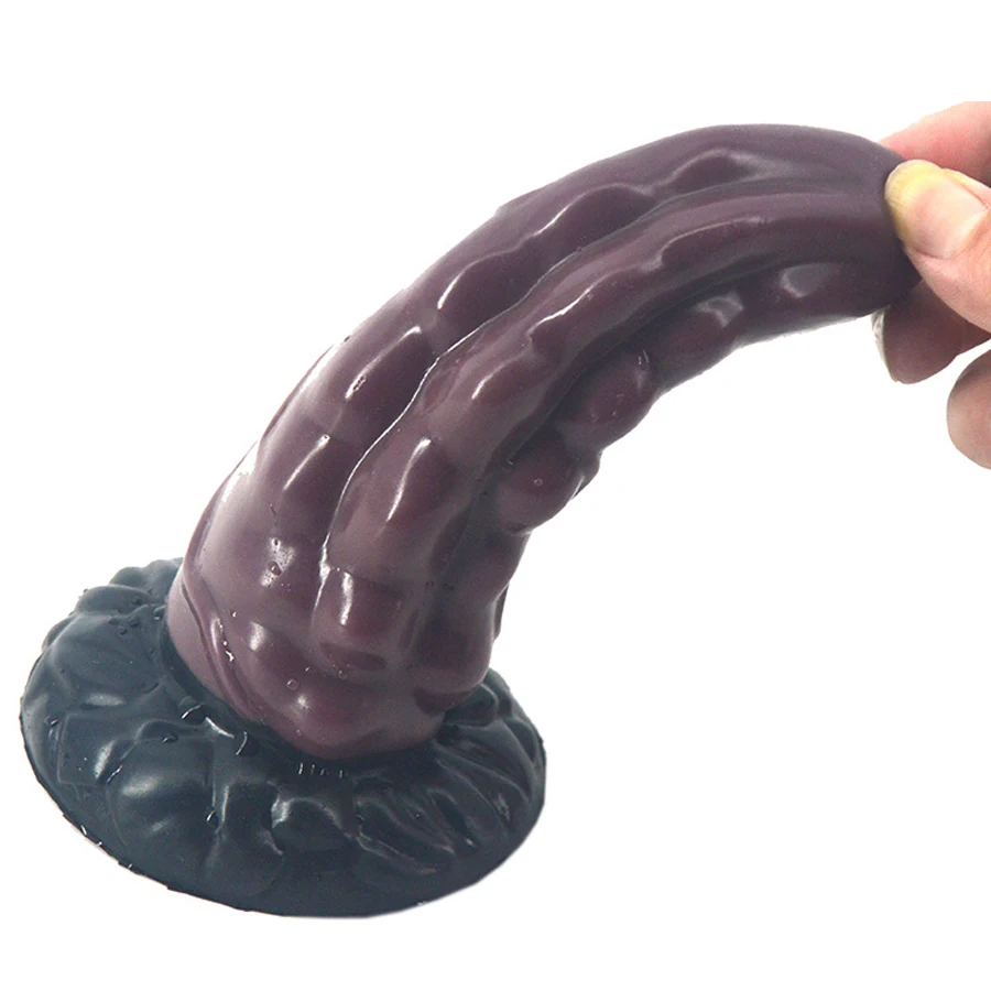 FAAK Hot Sale Big Dildo Curved Soft Butt Plug Sex Products G-spot Stimulator Toys For Women Silicone Suction Cup Anal | Красота и