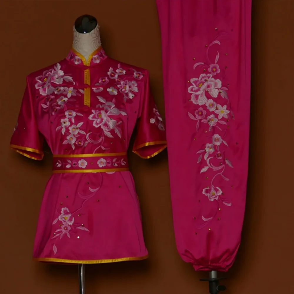 Wushu taichi одежда тайцзи changquan Униформа боевых искусств соревнование вышитая kungfu