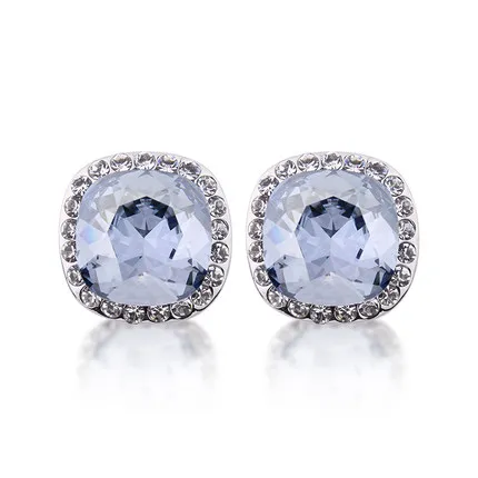 Фирма Warme Farben, хорошее ювелирное изделие, женские серьги с кристаллами Swarovski, инкрустированные цирконием, квадратные Кристальные серьги-гвоздики, женские серьги - Цвет камня: as picture