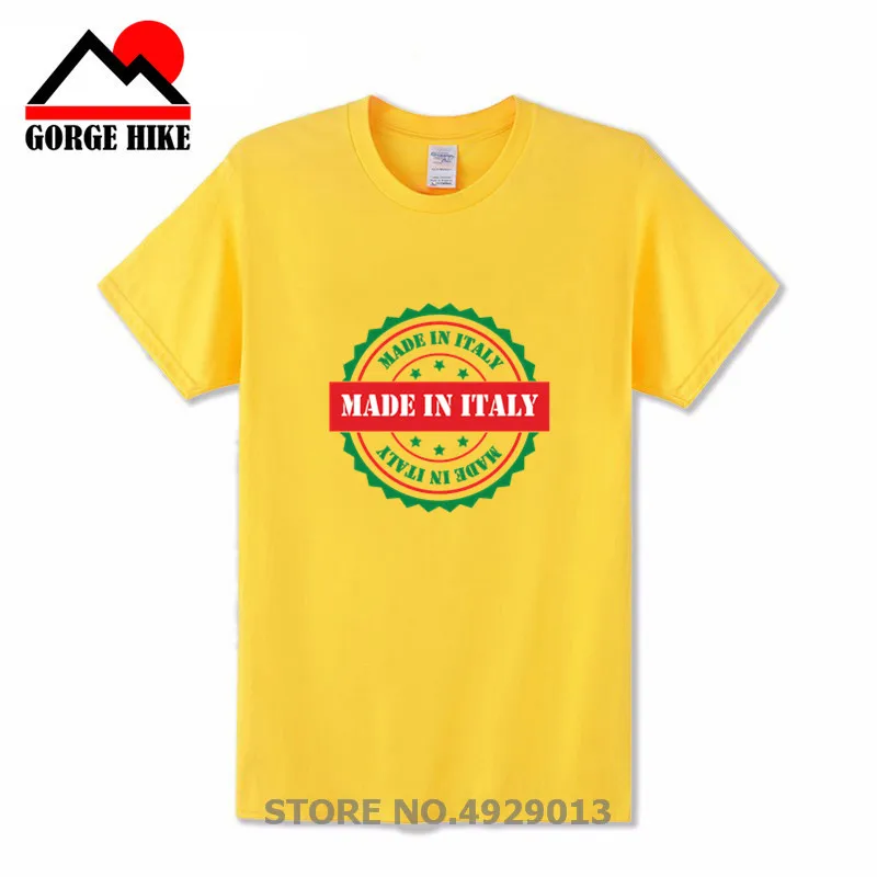 Новая футболка с коротким рукавом символом Италии 2019 Сделано в штрих код