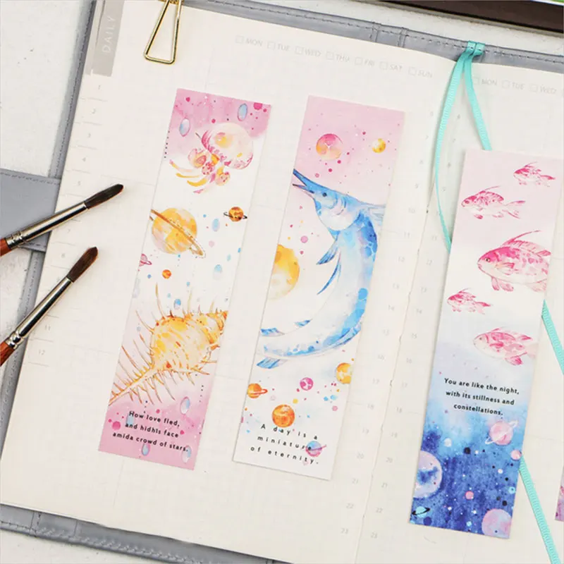 30 шт./кор. креативные морские животные Мультяшные закладки escolar бумага Bookmarks kawaii