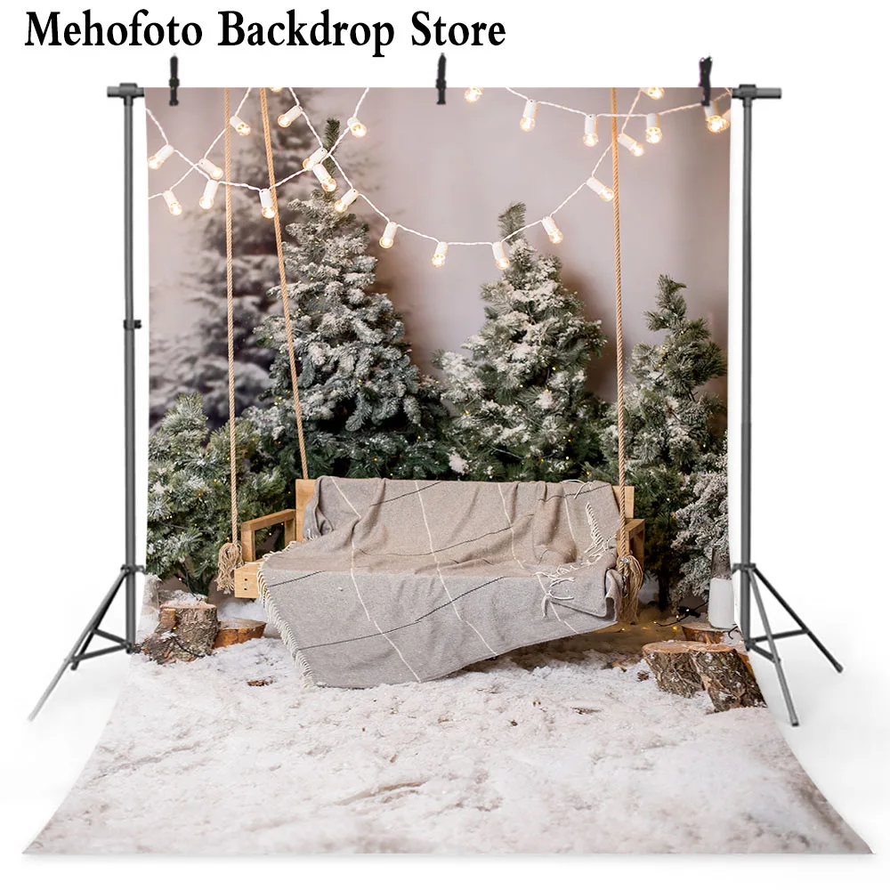 Фотофон Mehofoto с изображением рождественской елки фотография блестками