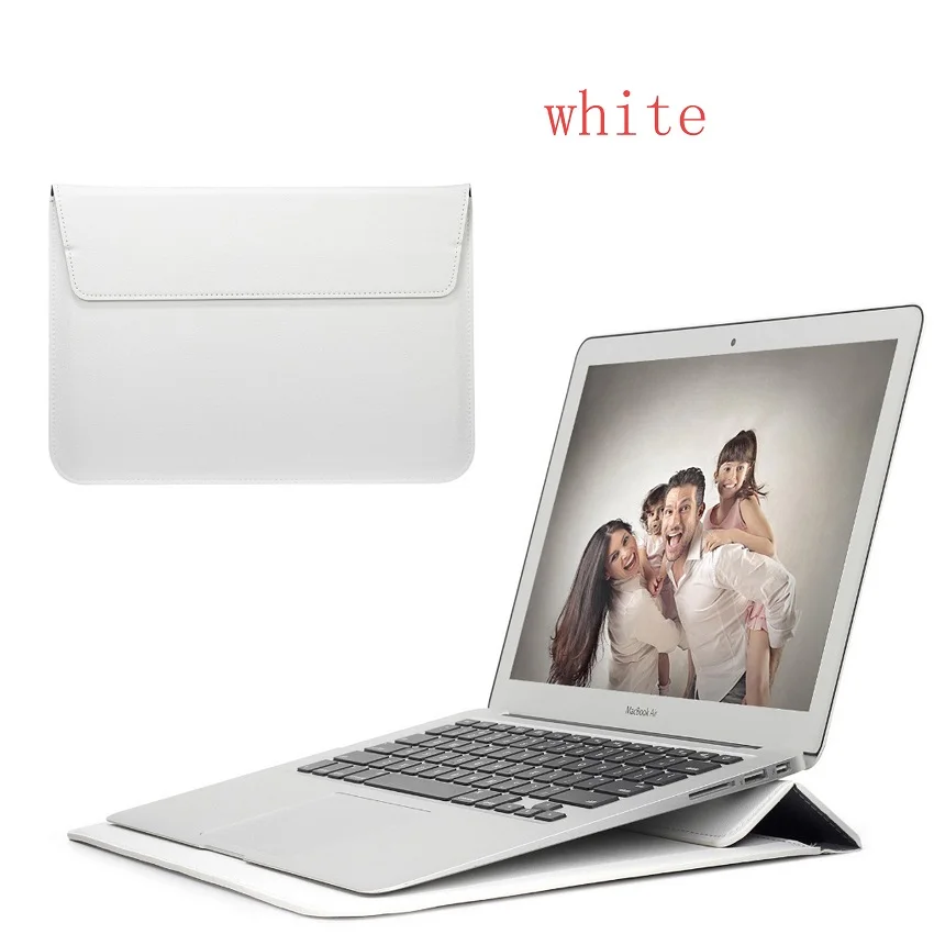 White Кожаный чехол HUEVM для Apple Macbook Air retina 11 12 13 15, чехол для ноутбука Pro 13,3 дюймов air 13,3 дюймов - Цвет: White
