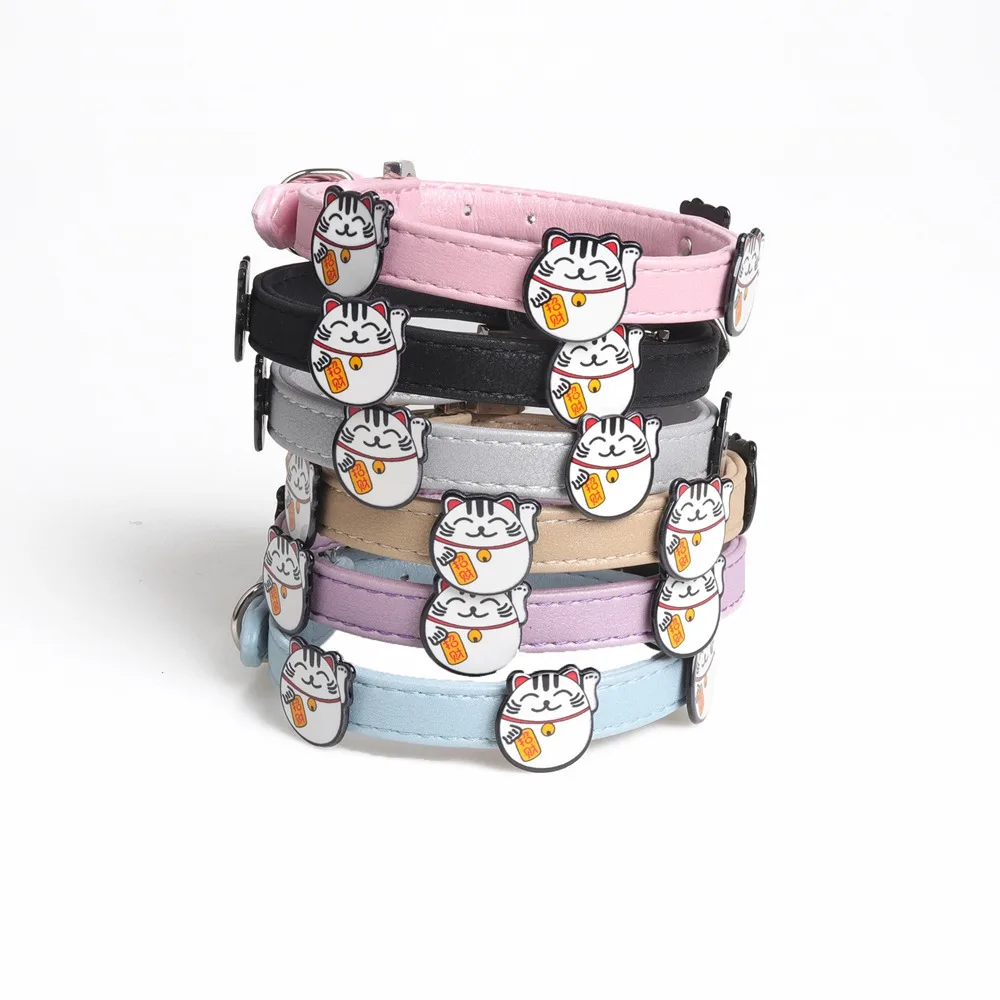 

Soft PU Leather Pet Puppy Cat Collars Dog Print for Kitten Cats Adjustable Dogs Cat Collars Pet Accessories