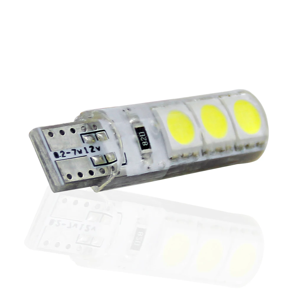 10 шт. светодиодный W5W T10 сигнальные лампы 194 5050 W5W COB 6SMD парковочная лампа авто клинообразный габаритный светильник CANBUS яркий белый лицензионный светильник
