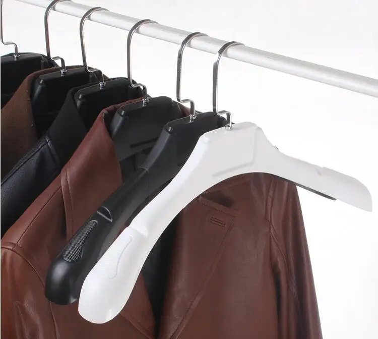 8 шт./лот Нескользящая черная белая широкая плечевая пластиковая вешалка для