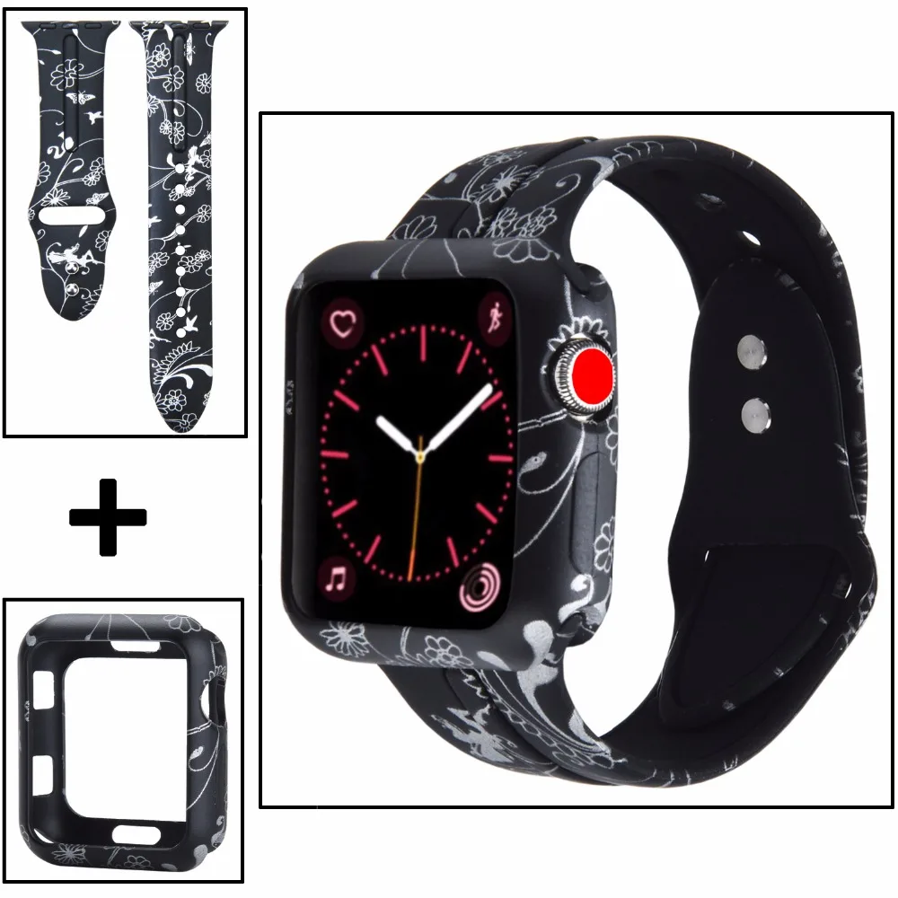 Спортивный силиконовый ремешок Bemorcabo для Apple Watch 42 мм 38 черный браслет мягкий