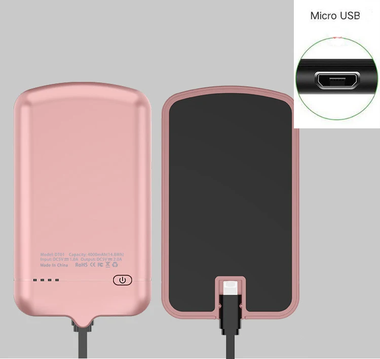 Micro-Rose 4000 мА/ч, Мощность задняя крышка чехол для samsung Galaxy A10 A20 A30 A40 A50 A60 A70 A80 A90 M10 M20 M30 S10 Универсальный Батарея Зарядное устройство Чехол - Цвет: Micro-Rose