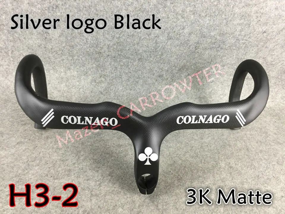 Черный логотип черный Боб Colnago углеродный шоссейный велосипед для велосипедного руля с труба из углеродистого волокна 3 K/UD матовый 400/420/440 мм* 90/100/110/120 мм - Цвет: H3-2