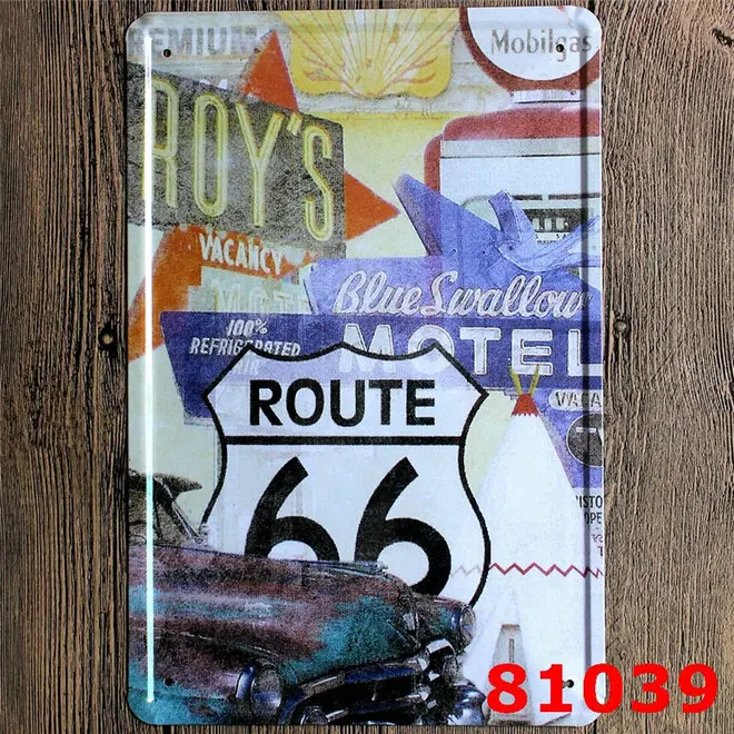 YG238 The Mother Road Route 66 металлические оловянные знаки Техасский старинный газовый автомобиль гараж домашний декор настенные художественные вывески YN029 - Цвет: YG238