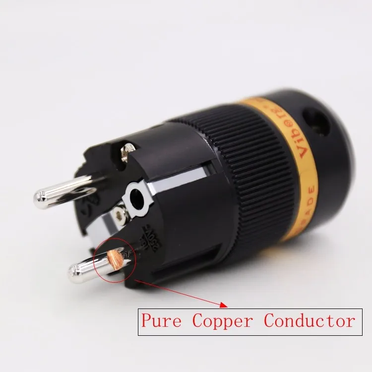 Штепсельная Вилка svorg VE501R из чистой меди с родиевым покрытием 1 шт.|hifi power plug|power