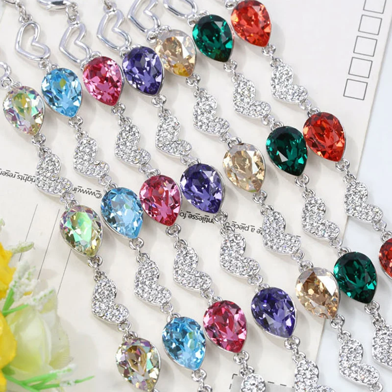 BGG New Luxurious Crystal Bracelet Silver Color Adjustable Infinity Charm Bracelets For Women Fashion Jewelry Dropshiping | Украшения и