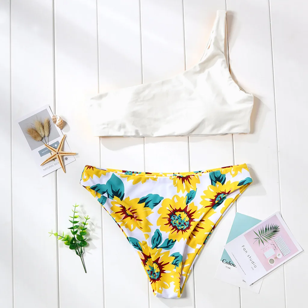 Женский купальник с подсолнухами SAGACE сексуальный бикини большого размера