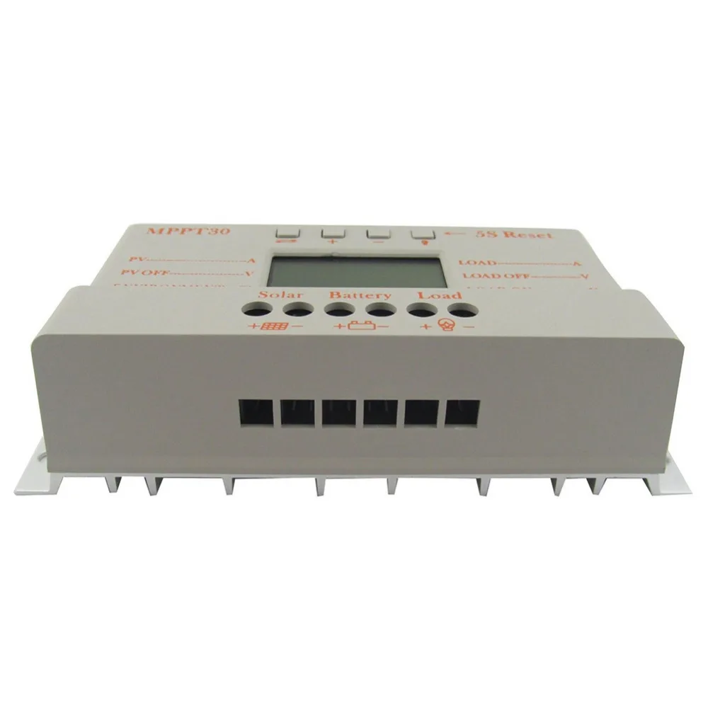 Регулятор заряда панели солнечных батарей 12V 24V 380W 760W с ЖК дисплеем USB 30A MPPT цвет