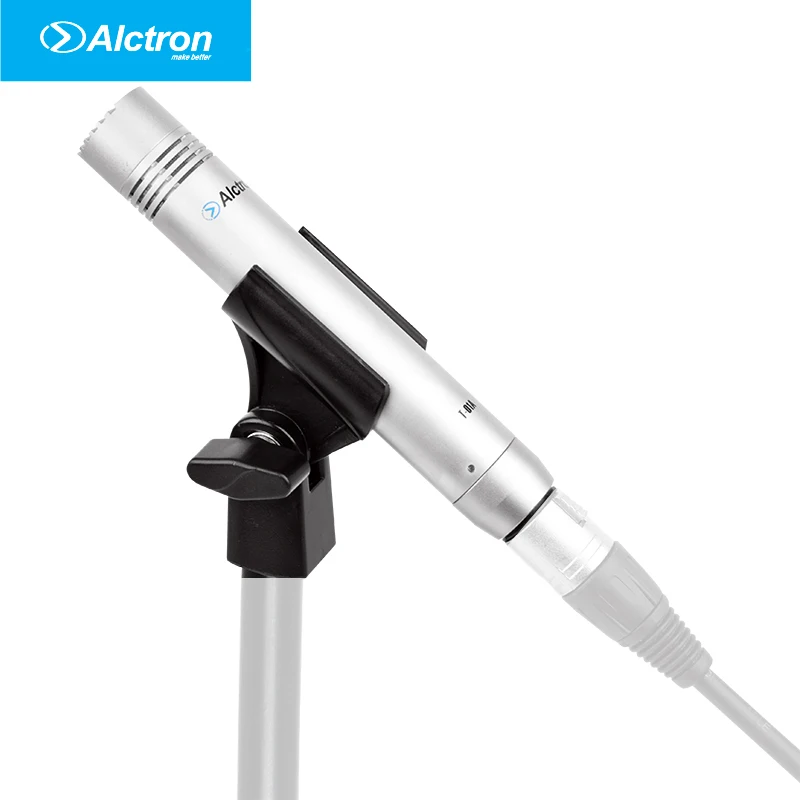 Alctron T-01A инструмент микрофон с Зажим для микрофона тонкий корпус серебро в моде