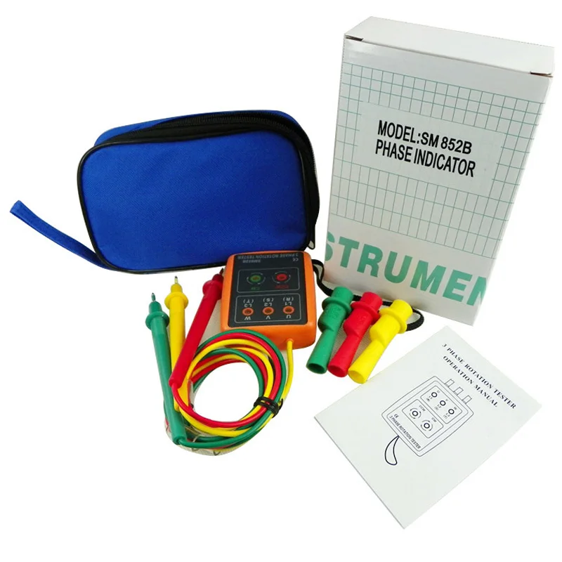 SM852B 3 фазный поворотный тестер цифровой индикатор фазы детектор светодиодный