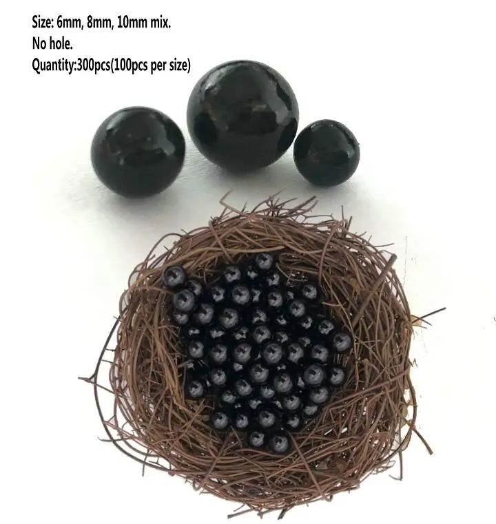 black 300 шт 6 мм 8 мм жемчужные бусины DIY Смола шейкер ювелирные изделия материал поддельные Boba Slime Art 10 мм Русалка Синий Розовый бисер для одежды аксессуары - Цвет: black