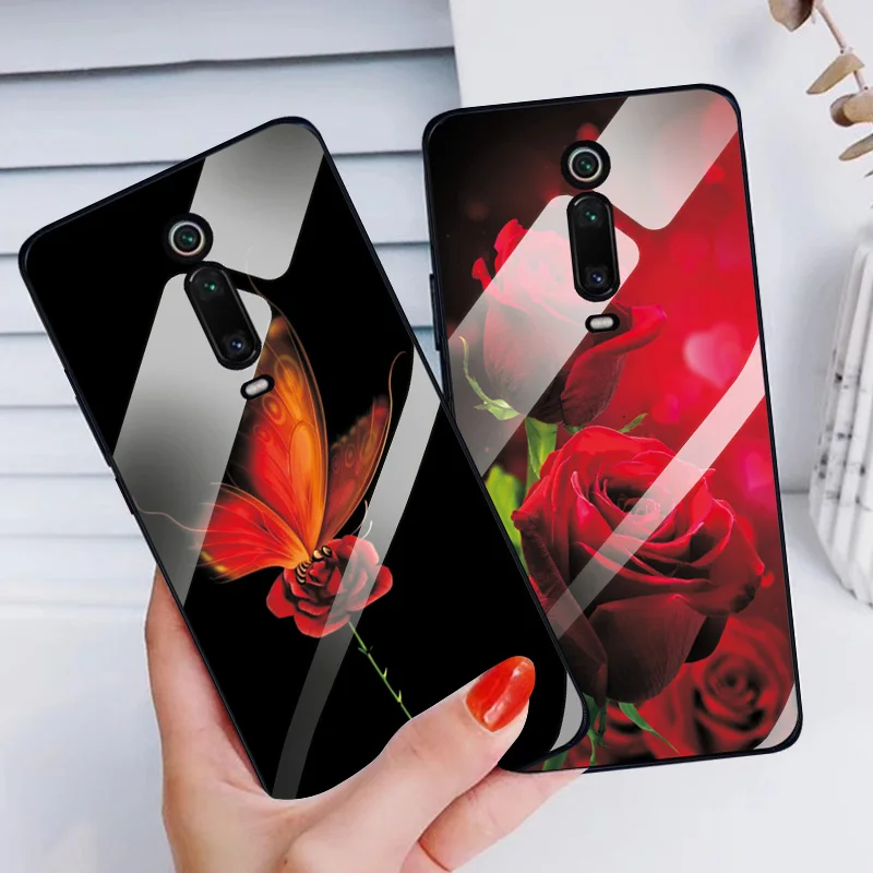 Закаленное Стекло силиконовый бампер для Xiaomi Mi до 9 лет розовое стекло чехол 9T Pro PC
