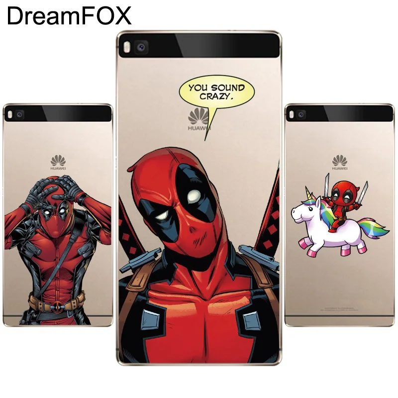 DREAMFOX L031 Deadpool Soft TPU Silicone Case Cover For Huawei P8 P9 P10 Lite Plus 2017 Honor 8 Pro 9 6X |