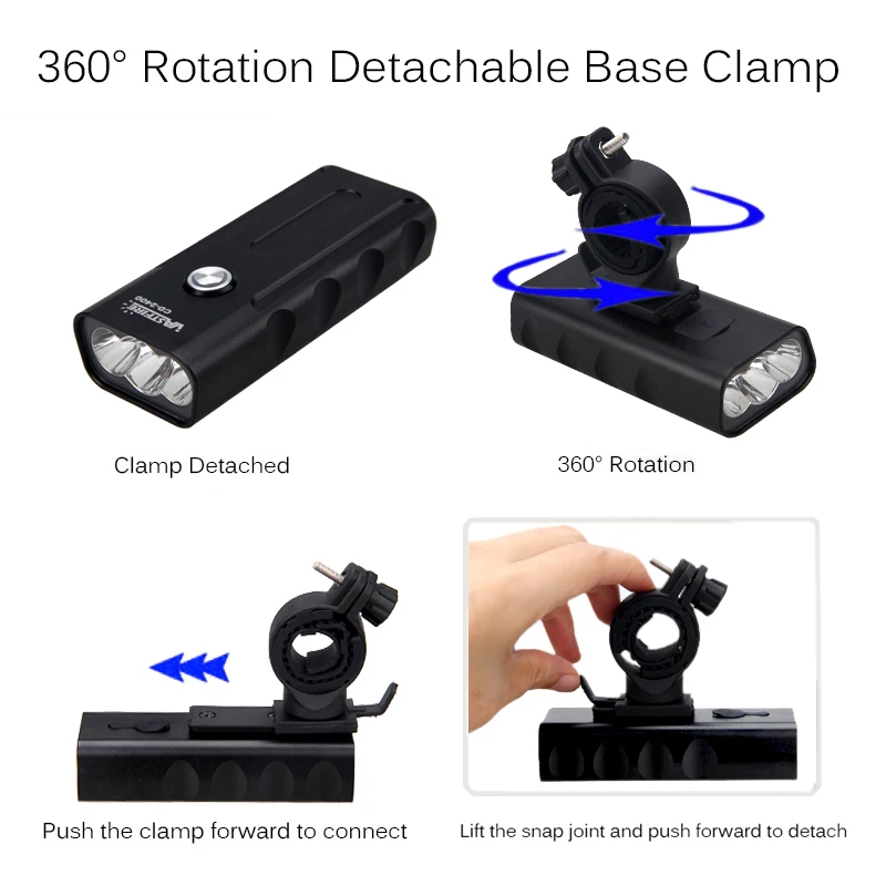 

2000Lums Bicycle Light T6 USB Rechargeable 5200mAh Bike Light IPX5 Waterproof LED Headlight as Power Bank Bike Accessories