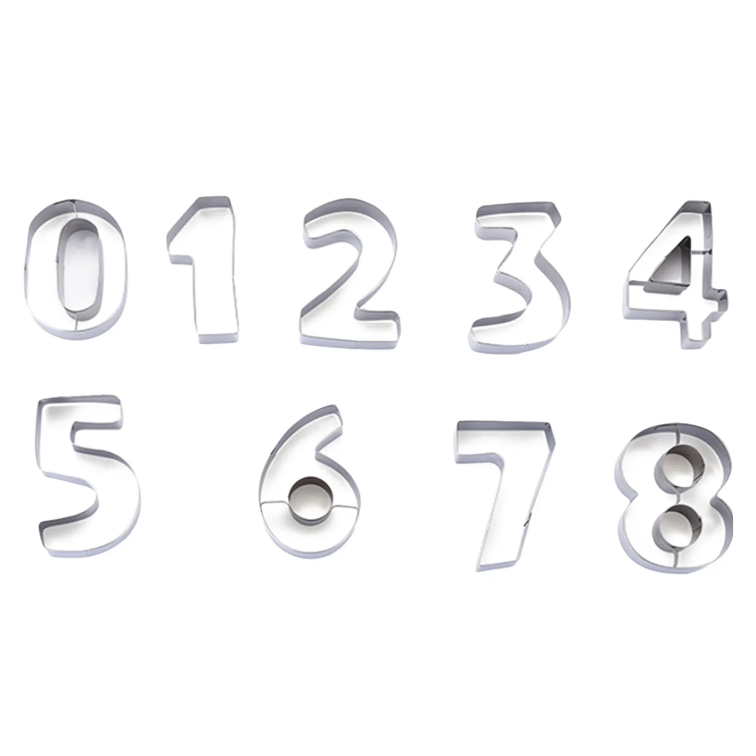 Behogar 9pcs Numbers Cookie Cutter Frame Pastry Fondant Chocolate Moulds for Home Kitchen DIY Baking Craft Accessories 3 Inches | Дом и сад