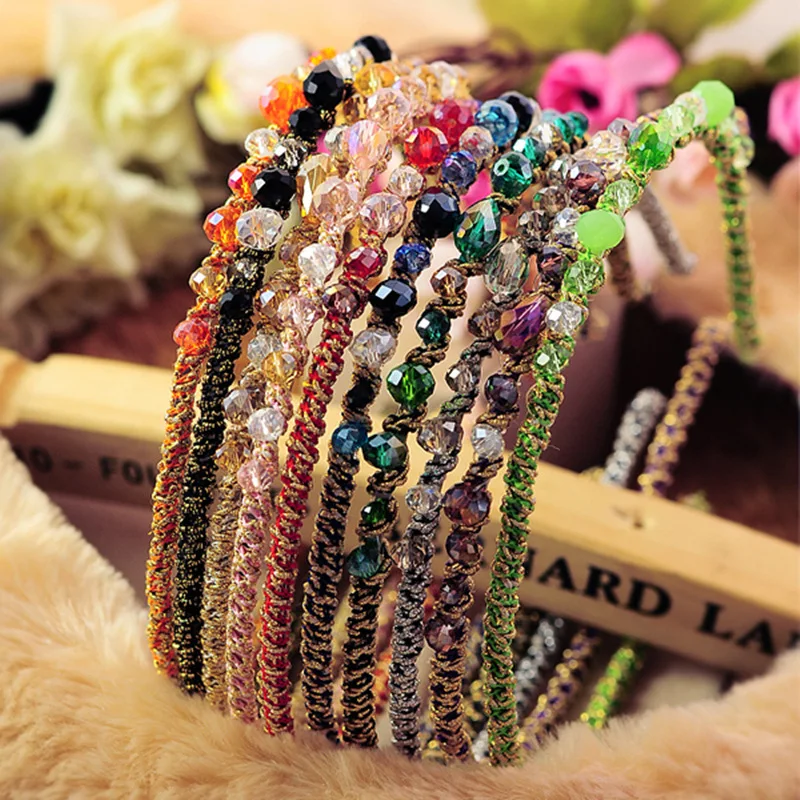 

2020 New Girls Colorful Beads Hairbands Korean OL Style Lady Women Hot Sale Cute Hair Holders Accessories Fashion F0234