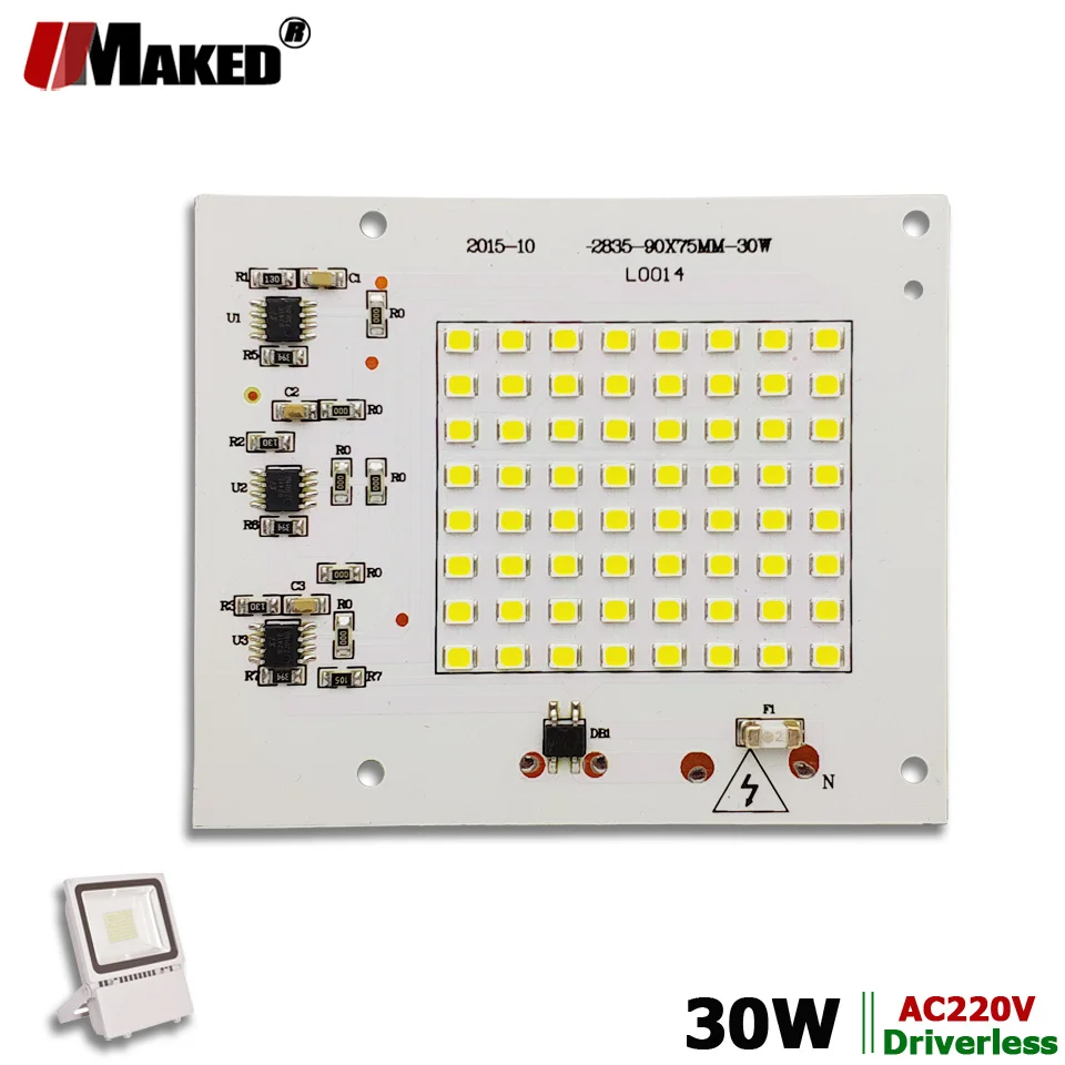 Светодиодный прожектор SMD2835 белый/теплый 220 В перем. Тока 30 Вт 90x75 мм 2700