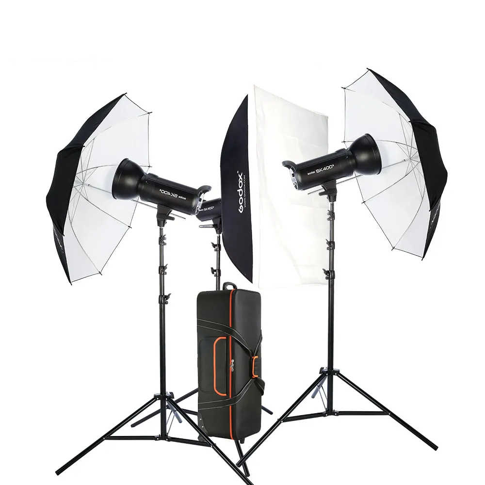 Новый Портативный Godox 3x SK400 400Ws флэш стробоскоп для фотостудии 110 В/220 В с 50 Вт