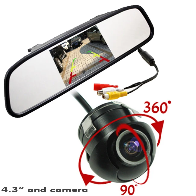 Камера заднего вида CCD HD с поворотом на 360 градусов + Автомобильное Зеркало