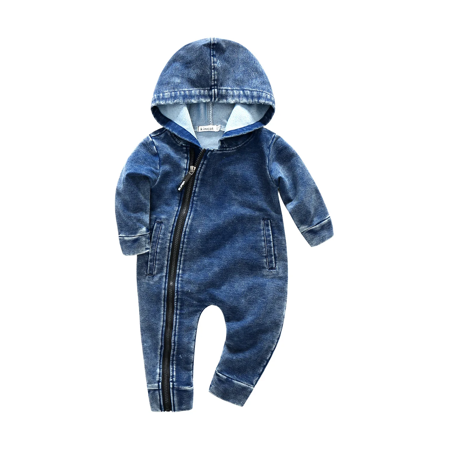 

Toddler Infant 2019 New Fashion Baby Rompers Hooded Kids Boys and Girls Denim Rompers Baby One-pieces Jumpsuit Newborns Infant