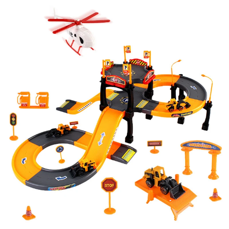 43 шт. двухслойный трек парковочные колеса игрушка обучающая для детей парковки