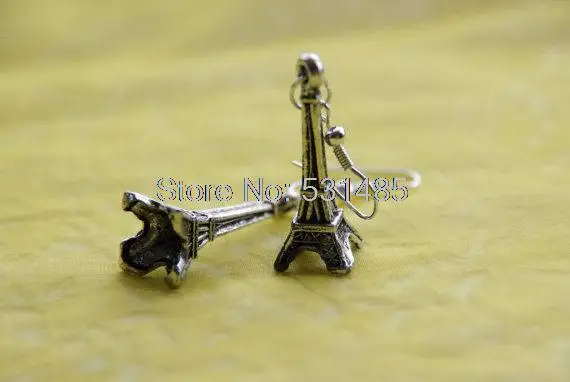 

10pairs Eiffel Tower Earrings I love Paris Simply Lovely Dangle Earrings silver tone